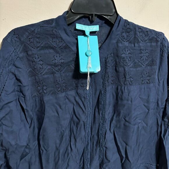 NWT MELISSA ODABASH Nicole Cover-Up Swim Beach Dress Navy Crochet Size Small - Picture 5 of 12